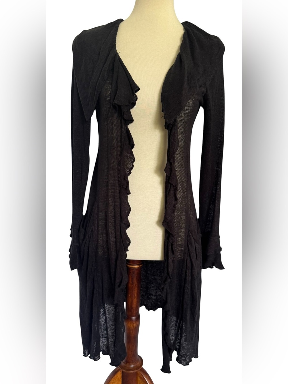 Angel Apparel Bohoh Fairy Whimsigoth Sheer Linen Duster Cardigan Size XS